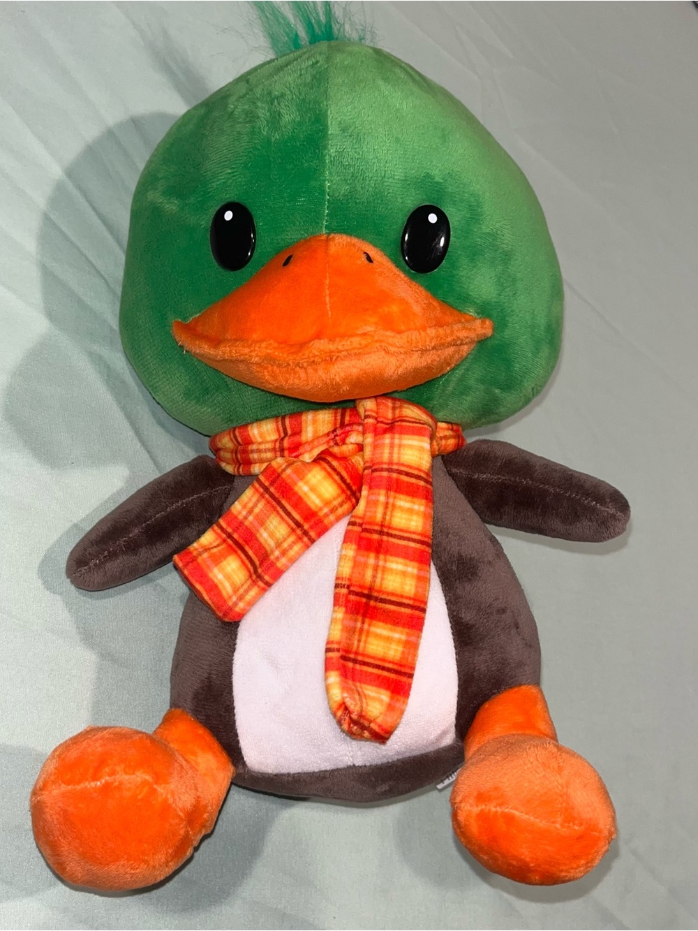 Mallard duck adorable stuffed animal, 13"